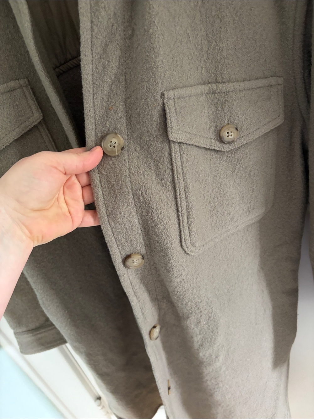 Aritzia • Wilfred Free Mushroom Taupe Merino Wool Coat Size S - Picture 6 of 10